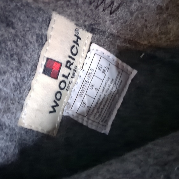 WOOLRICH* genuine leather size 8 velcro closure rubber sole wool lined boots - Picture 10 of 17